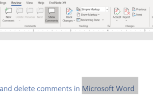 Add and delete comments in Word
